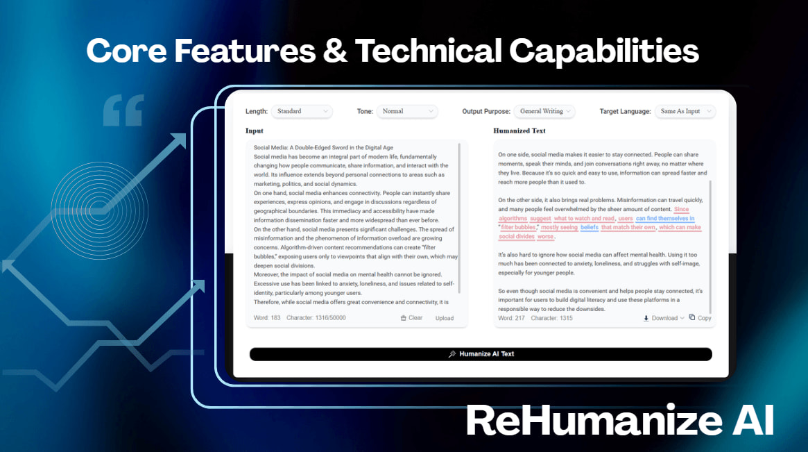 ReHumanize.io: AI humanizer for professional-grade content reconstruction and keyword locking.