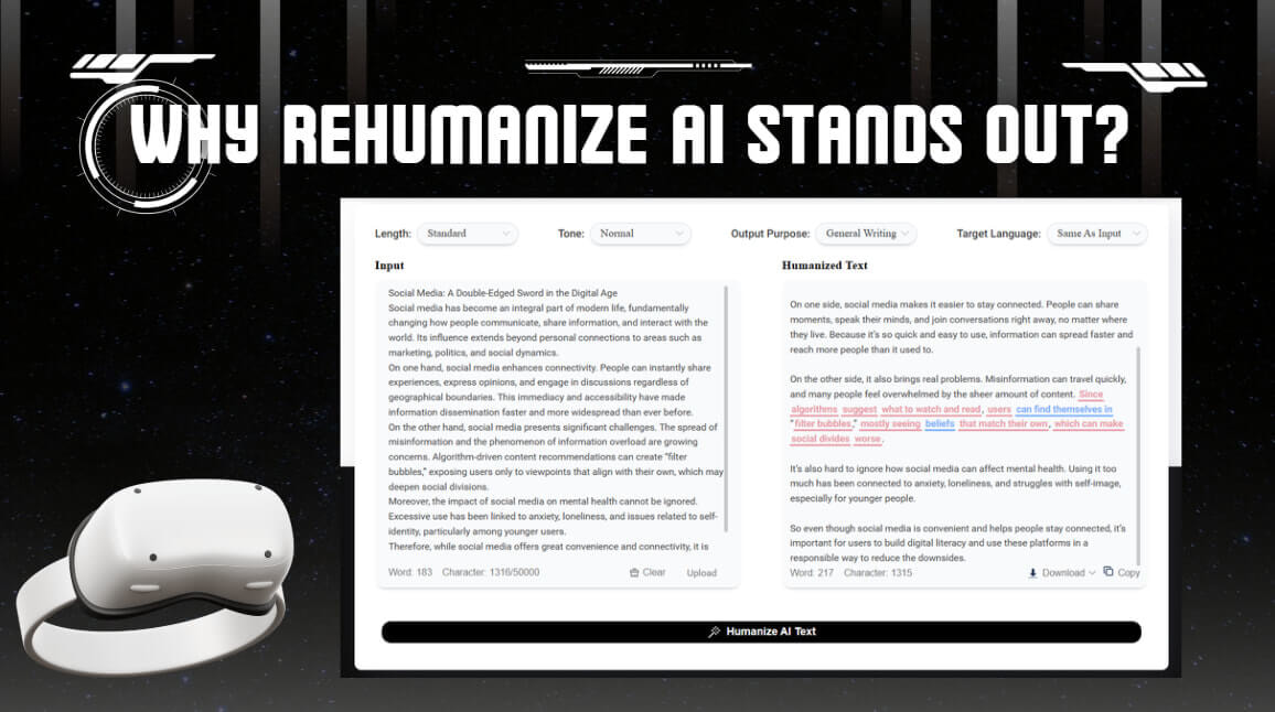 Rehumanize.io creates undetectable, readable, and precise human-like text.