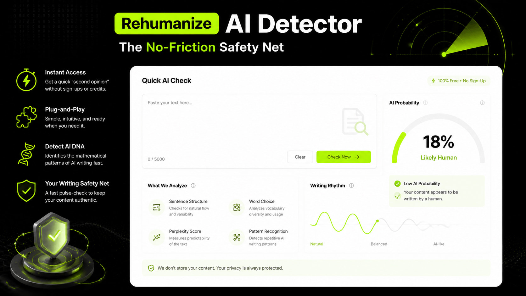 Rehumanize AI Detector: The No-Friction Safety Net