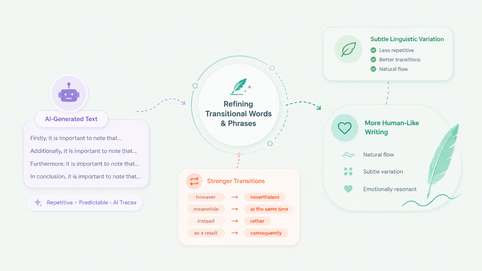 Refining Transitional Words and Phrases