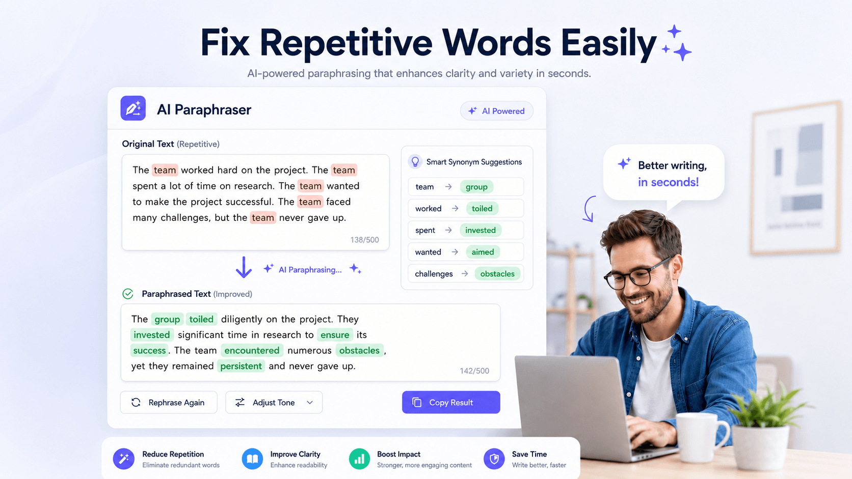 Fix Repetitive Words Easily