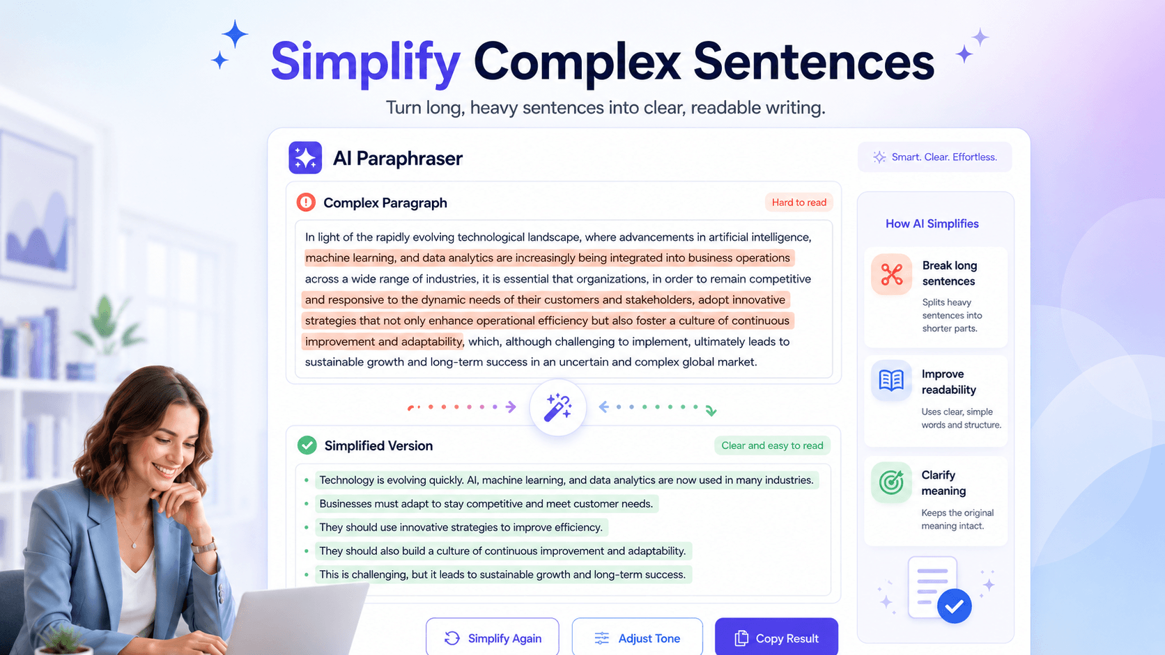 Simplify Complex Sentences