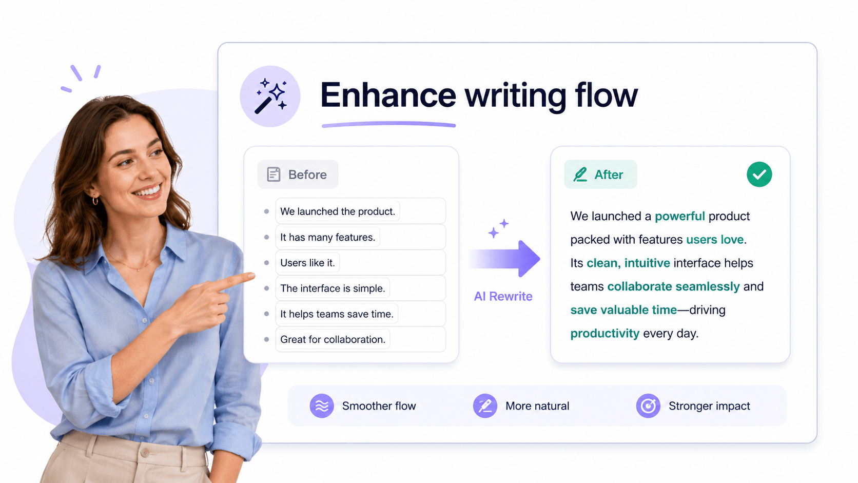Enhance writing flow
